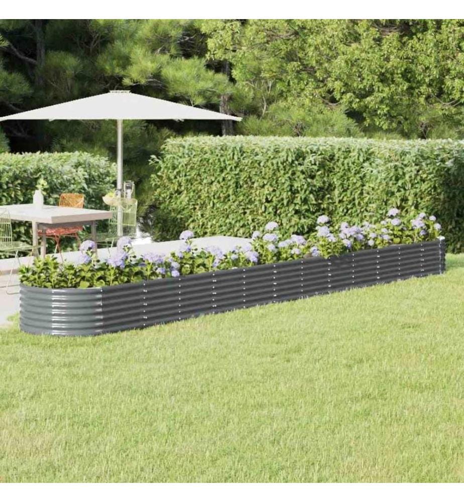 Lit surélevé de jardin Acier galvanisé Anthracite