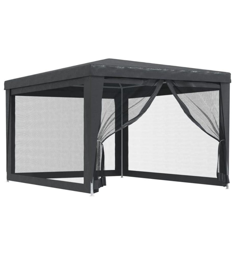 Partyzelt mit 4 Mesh-Seitenwänden Anthrazit 3x4 m HDPE