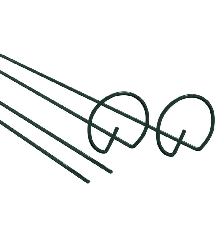 Pflanzenstützen 20 Stk. Dunkelgrün 61 cm Stahl