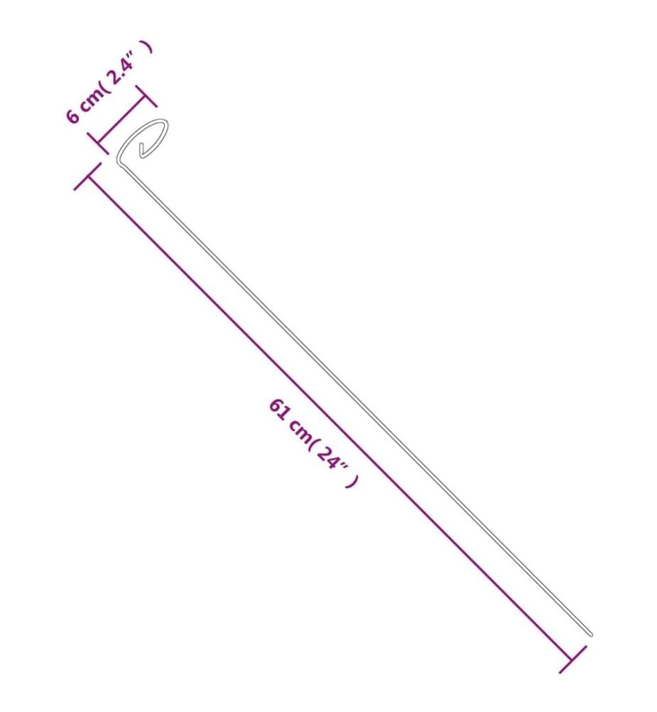 Pflanzenstützen 20 Stk. Dunkelgrün 61 cm Stahl