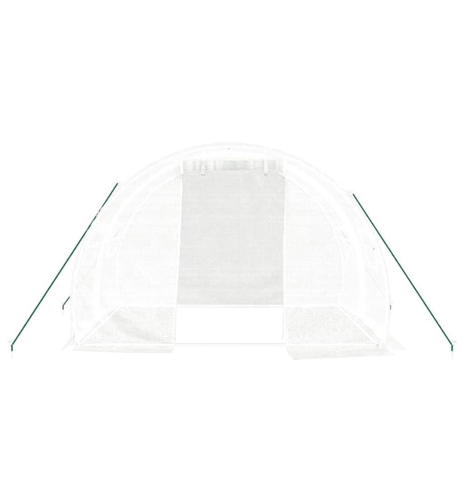 Gewächshaus mit Stahlrahmen Weiss 6 m² 3x2x2 m