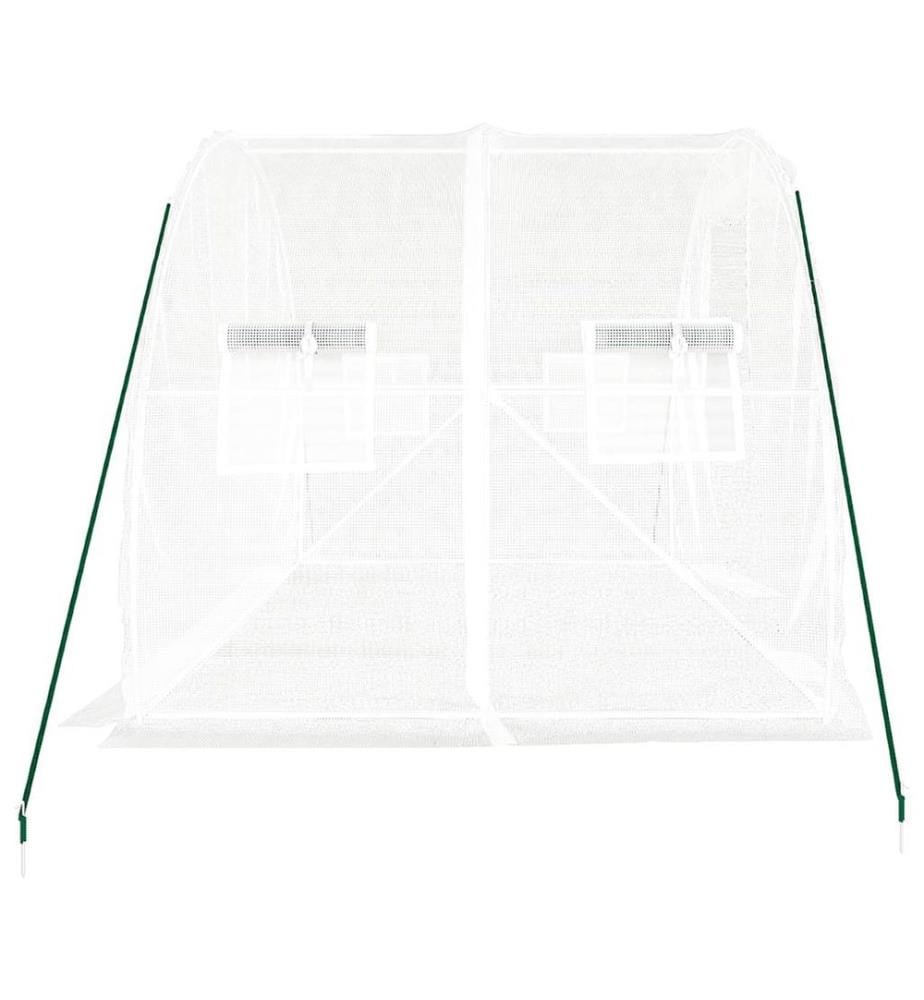 Gewächshaus mit Stahlrahmen Weiss 6 m² 3x2x2 m