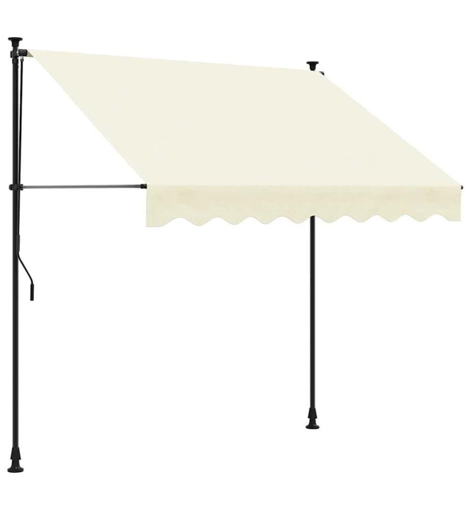 Markise Einziehbar Creme 250x150 cm Stoff und Stahl