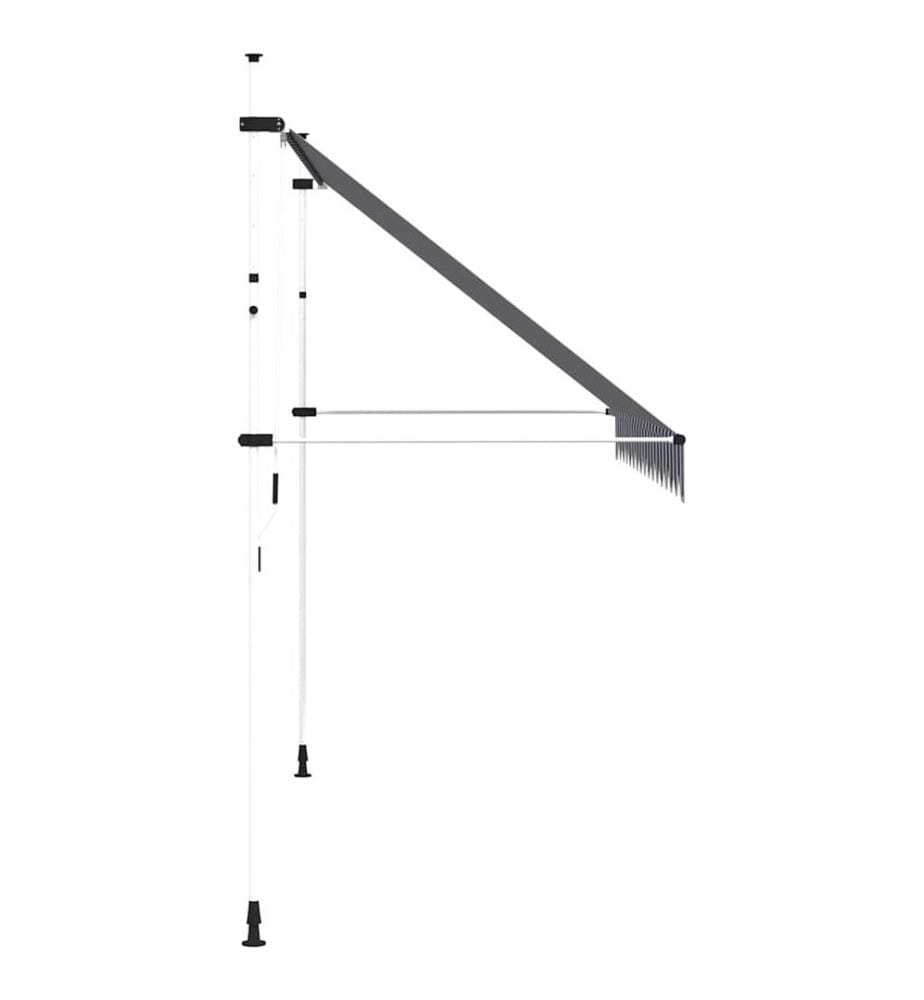 Auvent rétractable manuel 350 cm Rayures bleues et blanches
