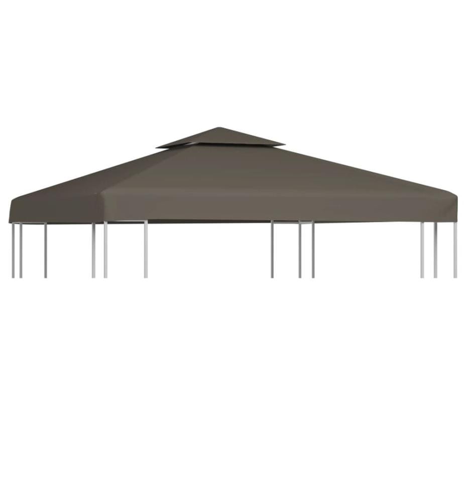 Pavillon-Dachplane mit Kaminabzug 310 g/m² 3x3 m Taupe
