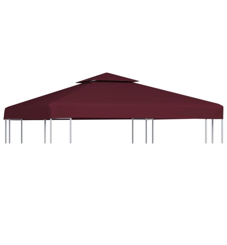 Pavillon-Dachplane mit Kaminabzug 310 g/m² 3x3 m Weinrot