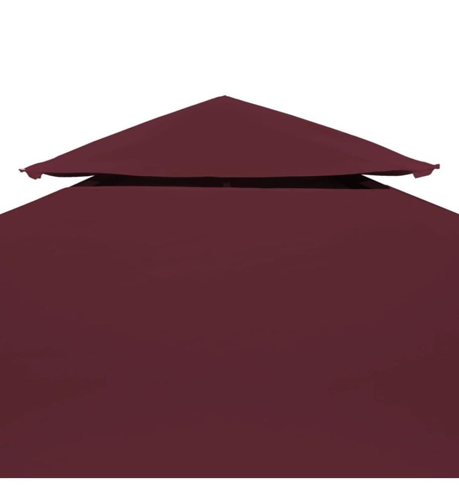 Pavillon-Dachplane mit Kaminabzug 310 g/m² 3x3 m Weinrot