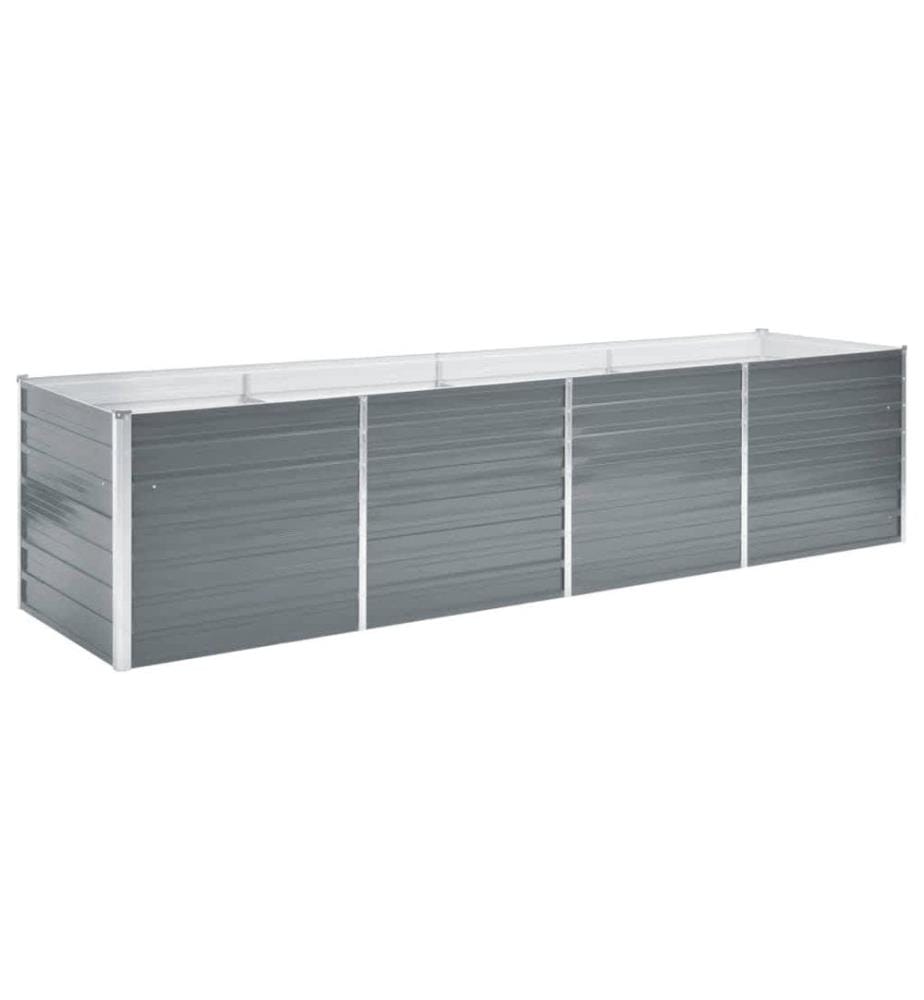 Lit surélevé de jardin Acier galvanisé 320x80x77 cm Gris
