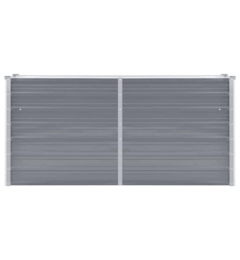 Lit surélevé de jardin Acier galvanisé 160x40x77 cm Gris