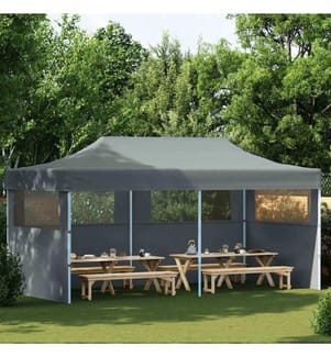 Pop-Up Partyzelt mit Seitenwänden Faltbar 3 x 6 m Anthrazit