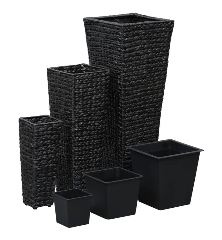 Lits surélevés 3 pcs Jacinthe d'eau Noir