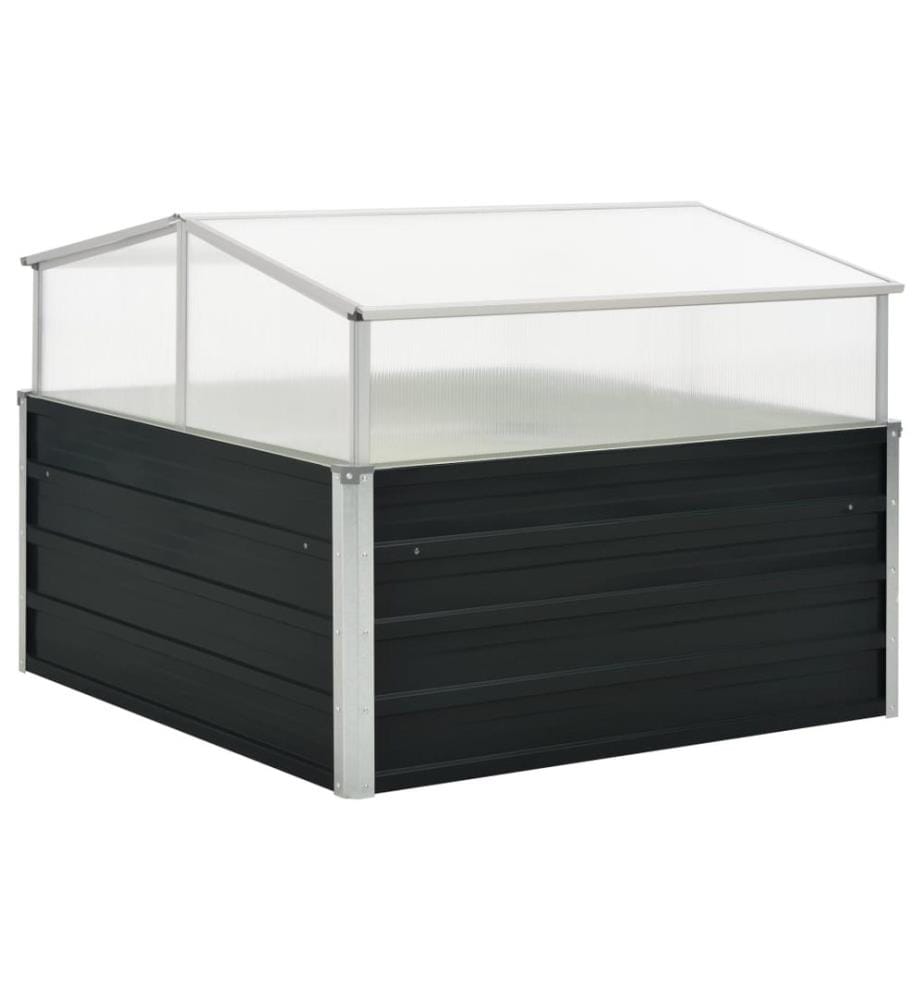 Serre Anthracite 100x100x77 cm Acier galvanisé