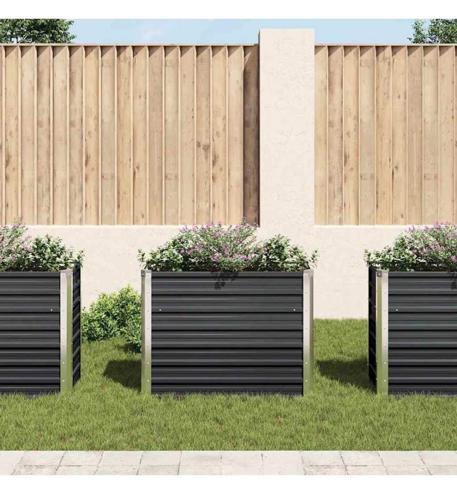 Lit surélevé de jardin Anthracite 100x40x77 cm Acier galvanisé