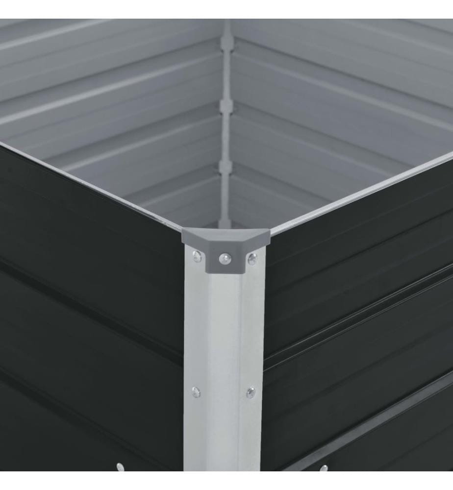 Jardinière 100 x 100 x 45 cm Acier galvanisé Anthracite