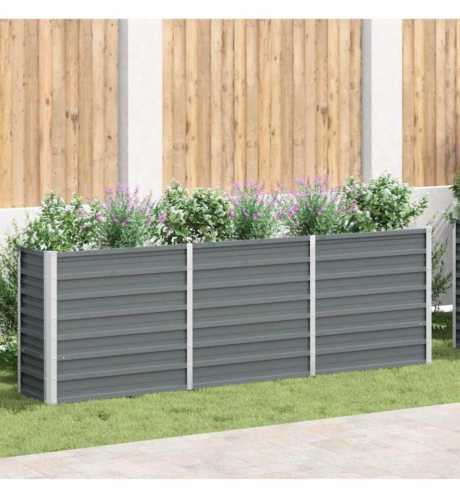 Hochbeet Verzinkter Stahl 240x40x77 cm Grau