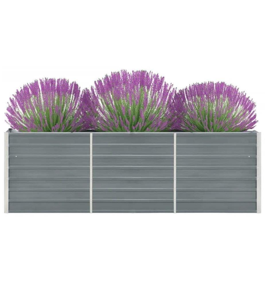 Hochbeet Verzinkter Stahl 240x40x77 cm Grau