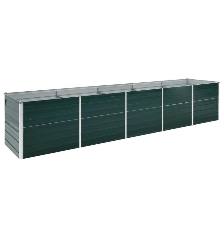 Lit surélevé de jardin Acier galvanisé 400x80x45 cm Vert