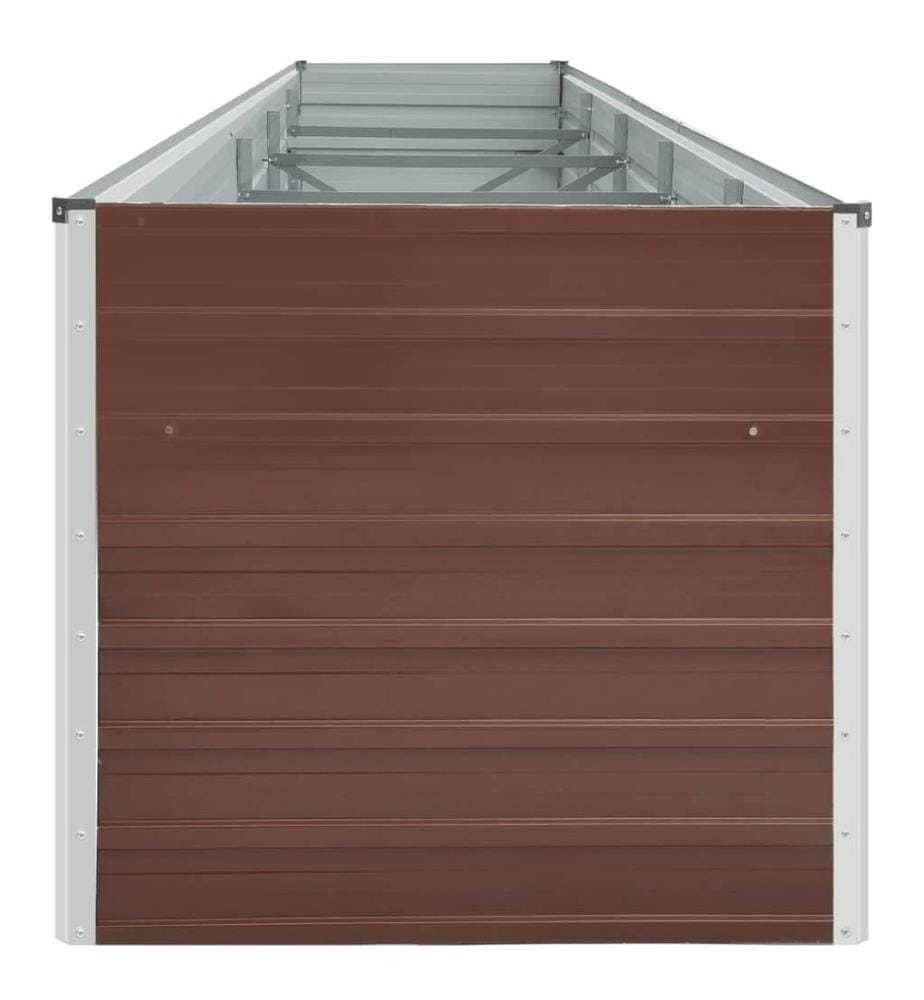 Lit surélevé de jardin Acier galvanisé 400x80x77 cm Marron