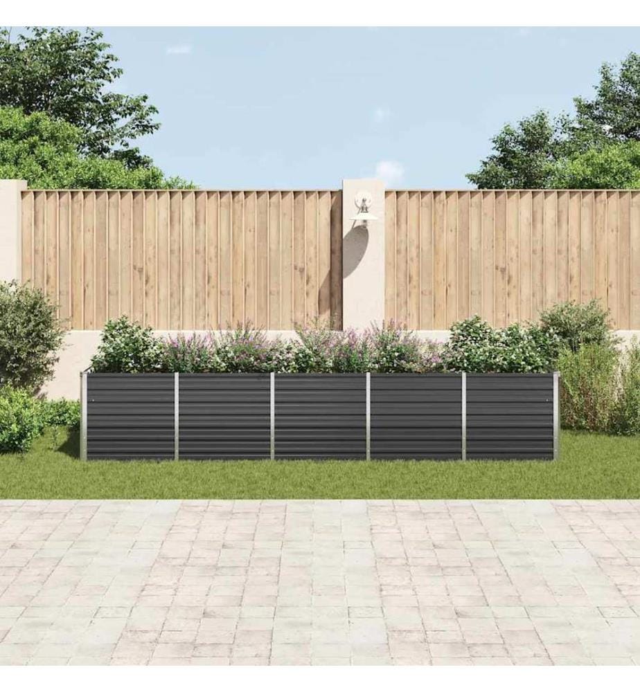 Lit surélevé de jardin Acier galvanisé 400x80x77 cm Anthracite