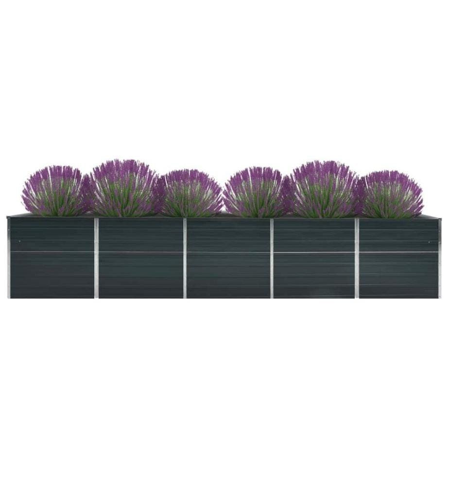 Lit surélevé de jardin Acier galvanisé 400x80x77 cm Anthracite