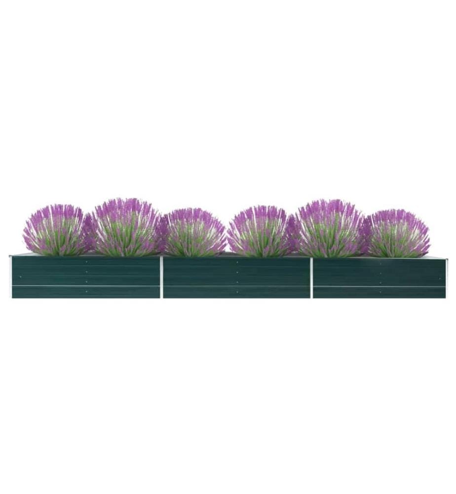 Lit surélevé de jardin Acier galvanisé 480x80x45 cm Vert