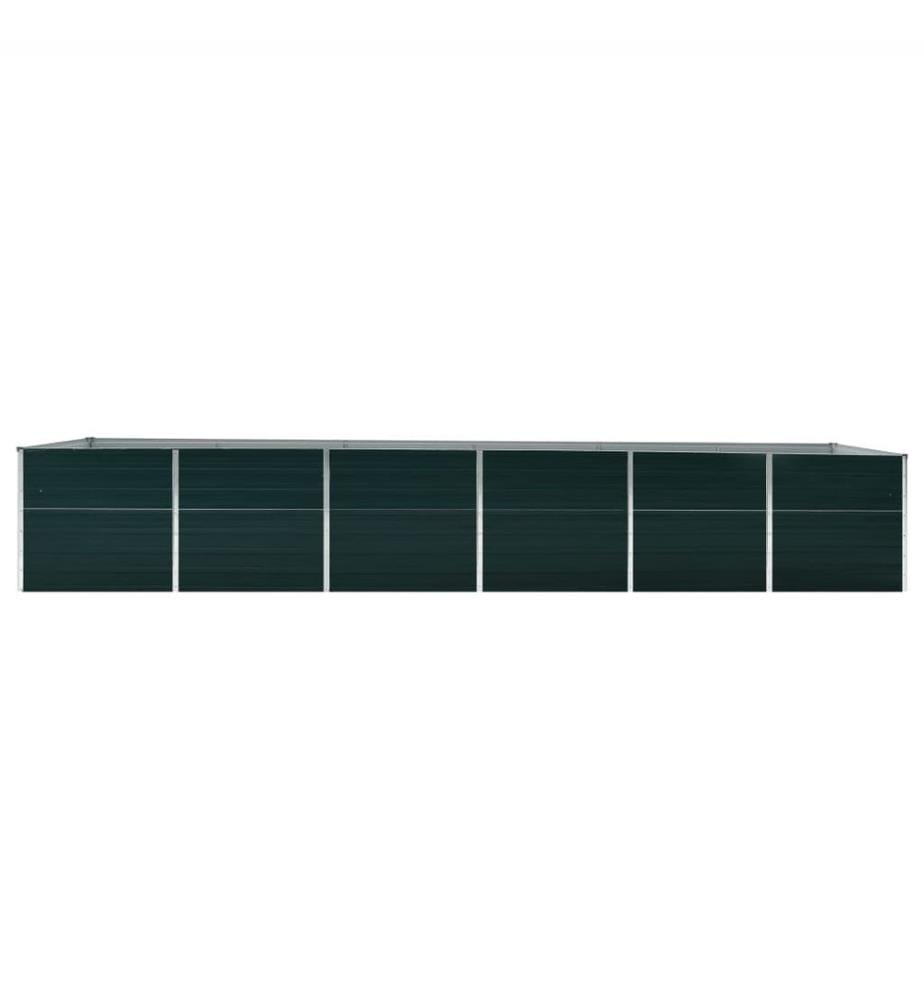Lit surélevé de jardin Acier galvanisé 480x80x77 cm Vert
