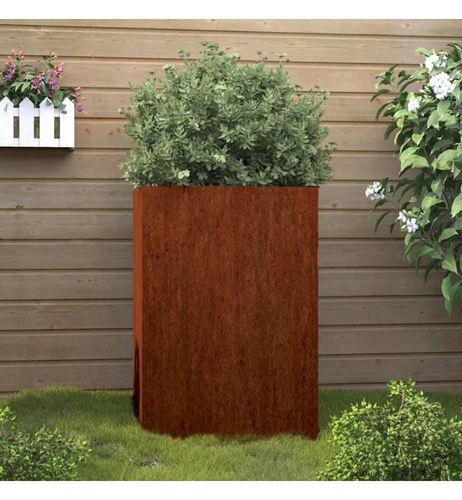 Jardinière 42x38x75 cm acier corten