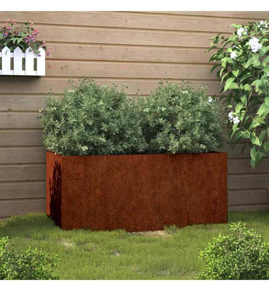 Jardinière 62x30x29 cm acier corten