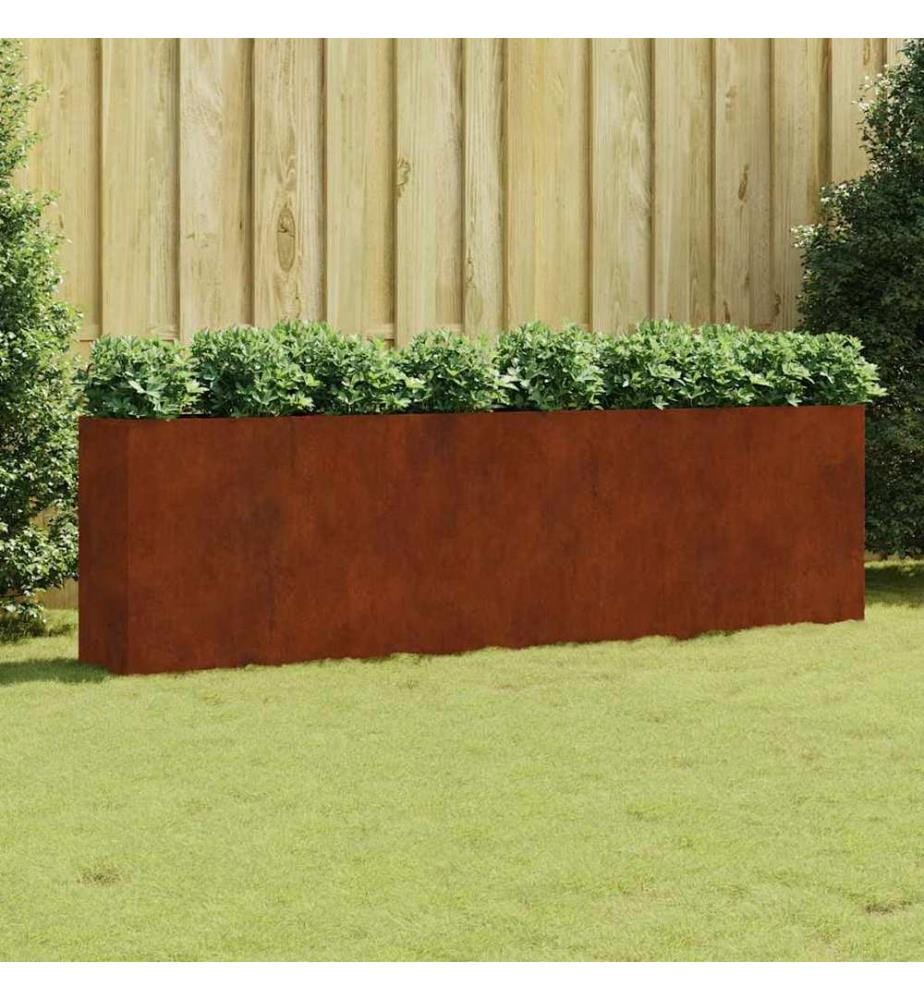 Lit surélevé de jardin 280x40x80 cm acier corten