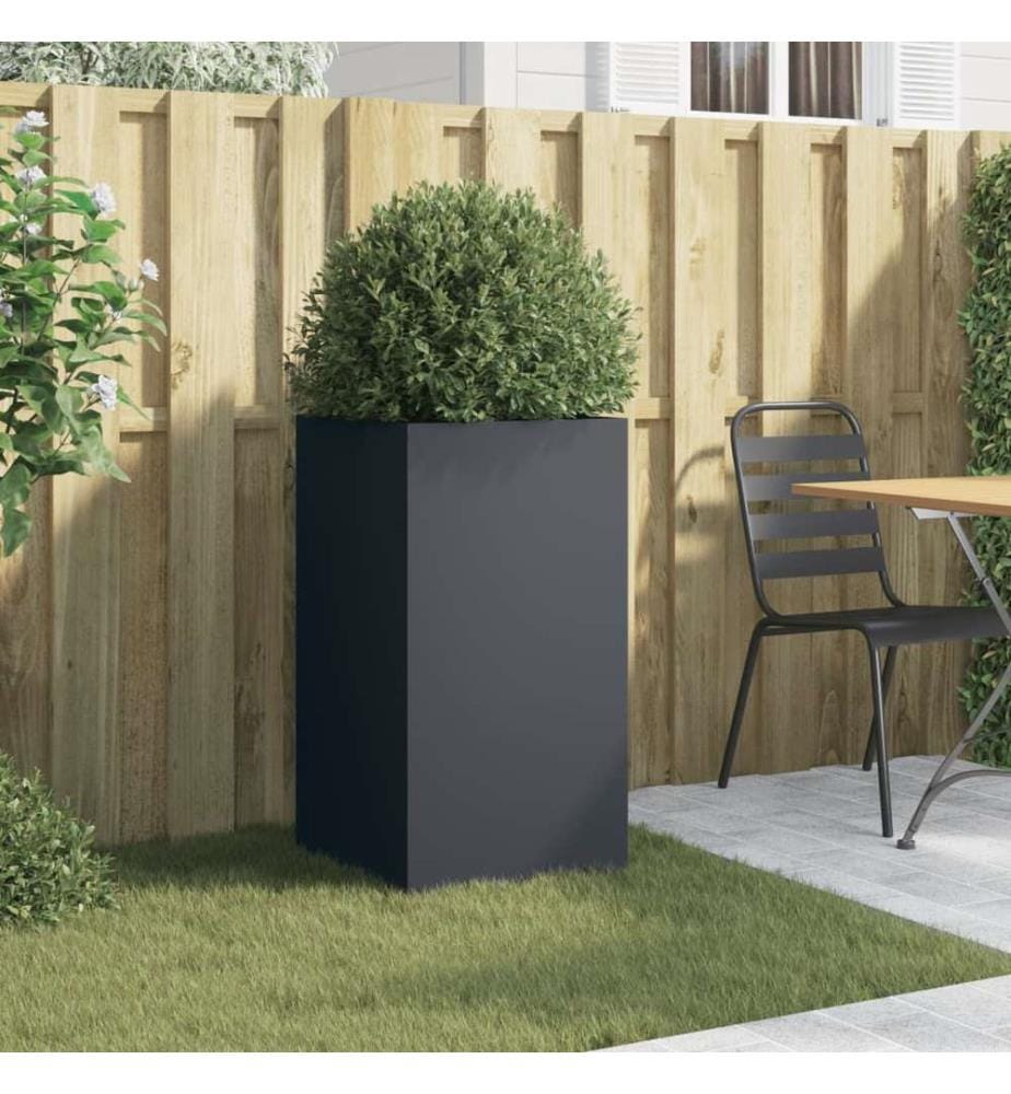 Jardinière anthracite 42x38x75 cm acier