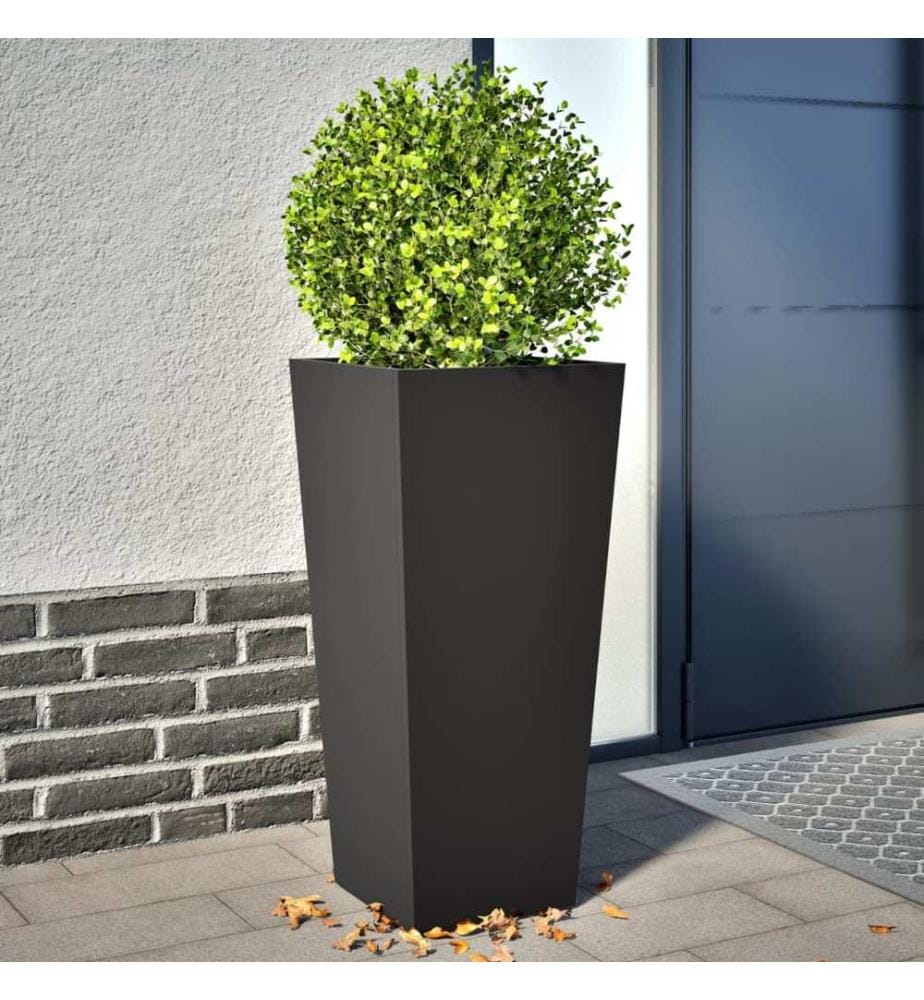 Jardinières 2 pcs noir 35x35x75 cm acier