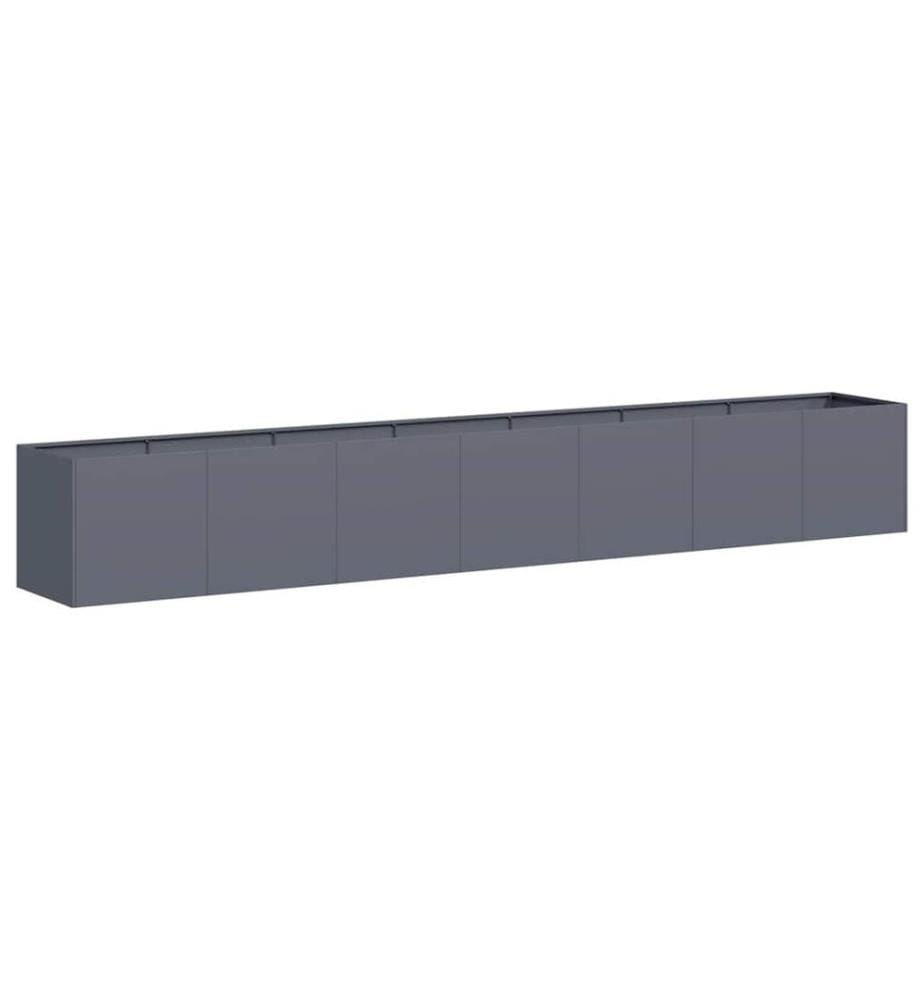 Jardinière anthracite 280x40x40 cm acier laminé à froid