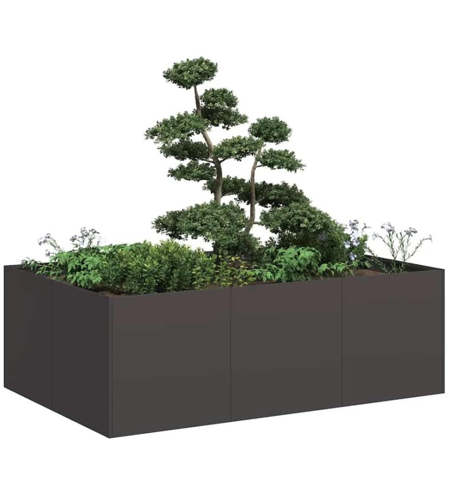 Jardinière noir 120x80x40 cm acier