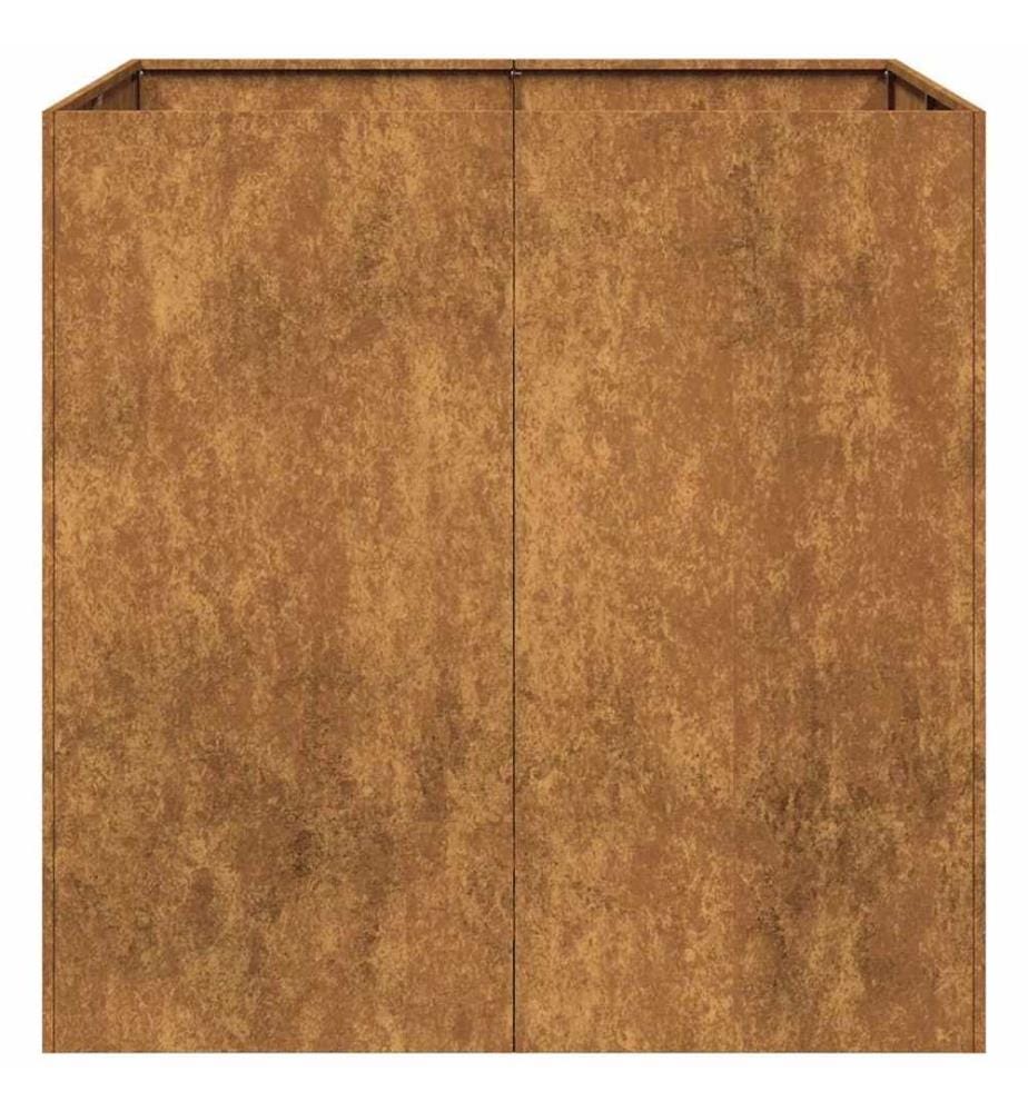 Jardinière rouillé 80x80x80 cm acier inoxydable