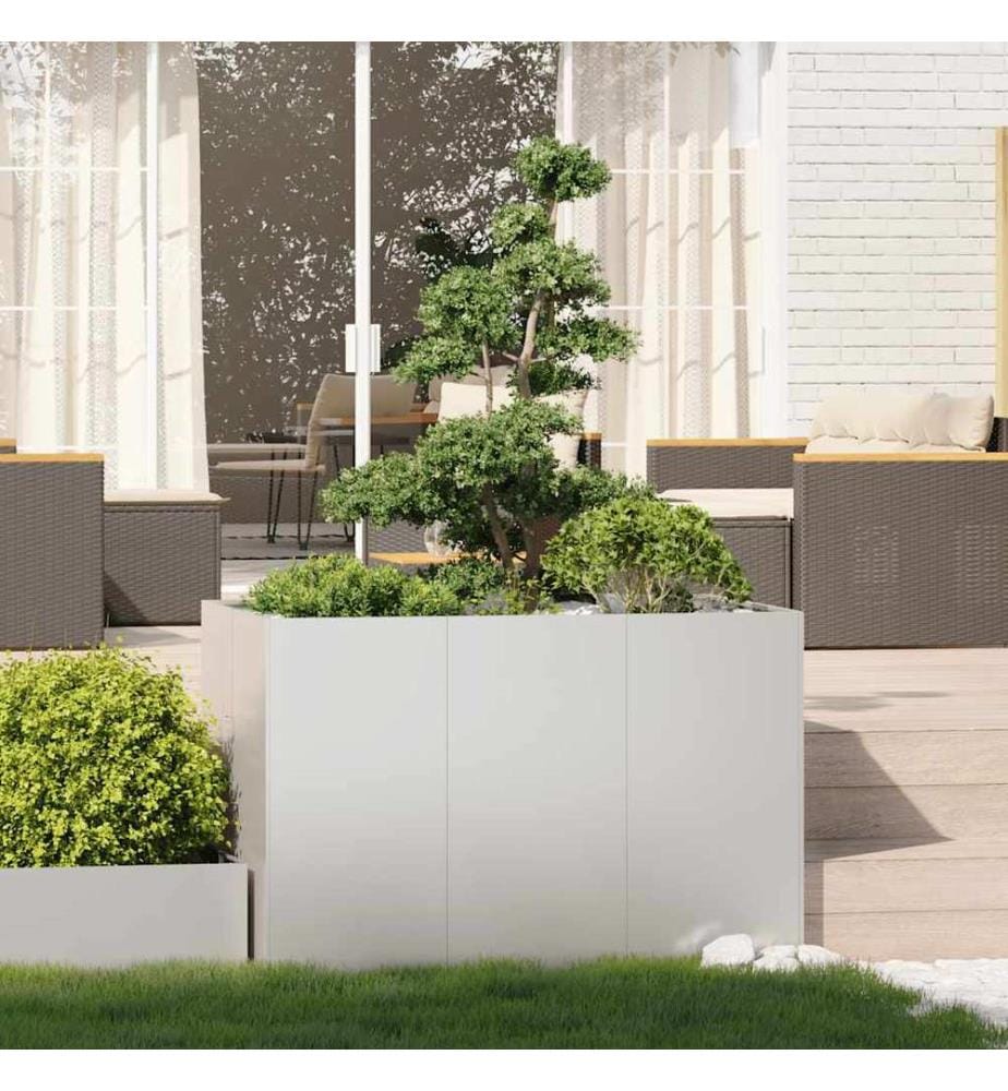 Jardinière 120x80x80 cm acier inoxydable