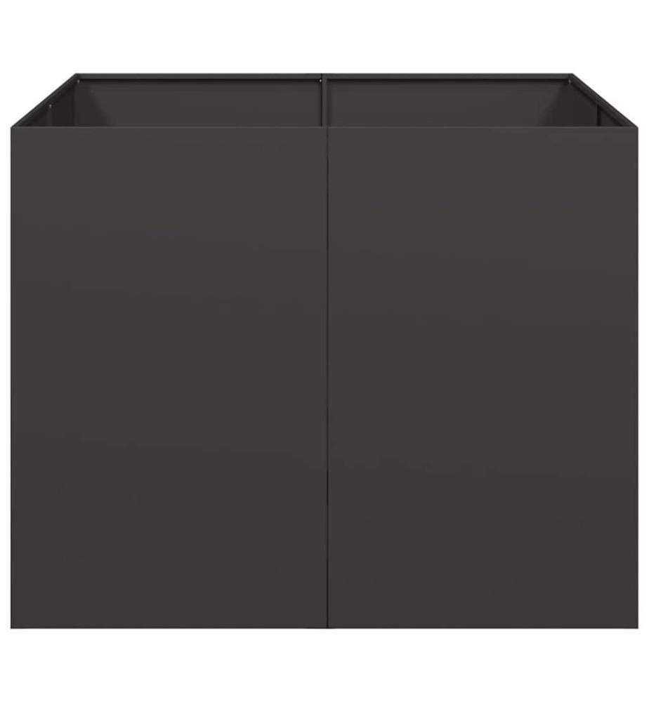 Jardinière noir 100x100x80 cm acier