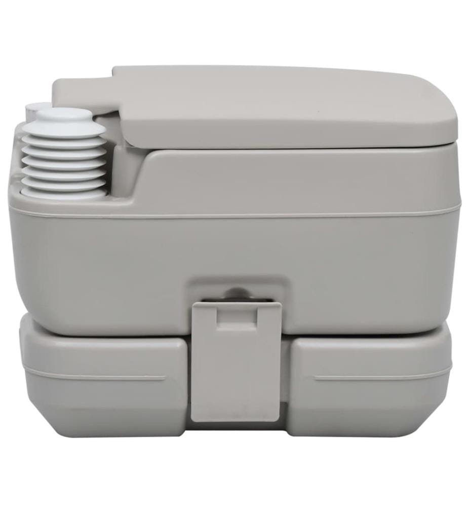 Tragbare Campingtoilette Grau 10 + 10 L