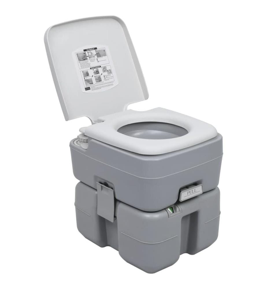 Tragbare Campingtoilette Grau 20+10 L