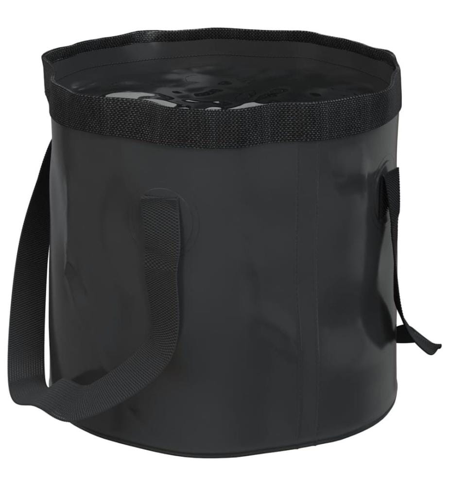 Seaux pliables 2 pcs noir 20 L PVC