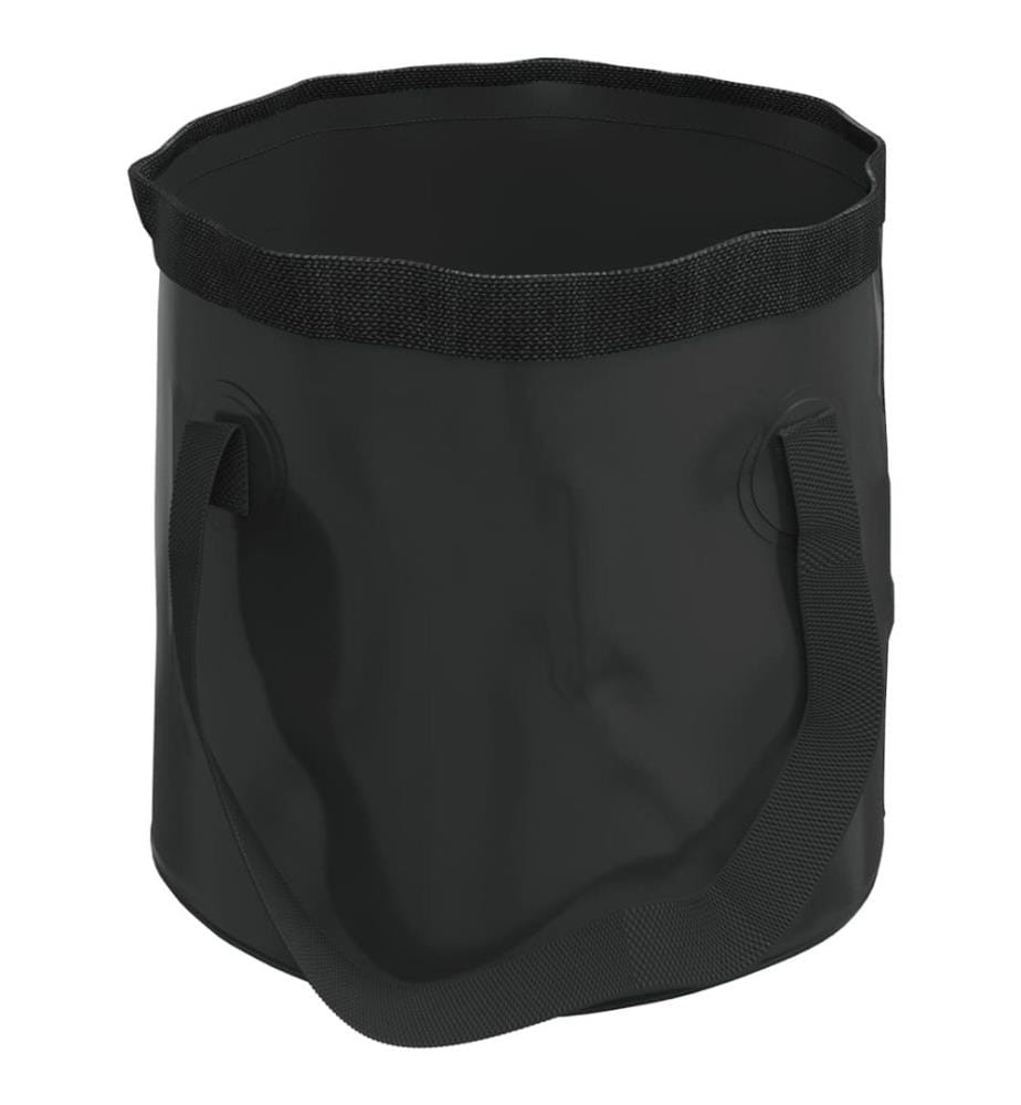 Seaux pliables 2 pcs noir 20 L PVC