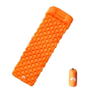 Aufblasbare Isomatte mit Kissen Orange