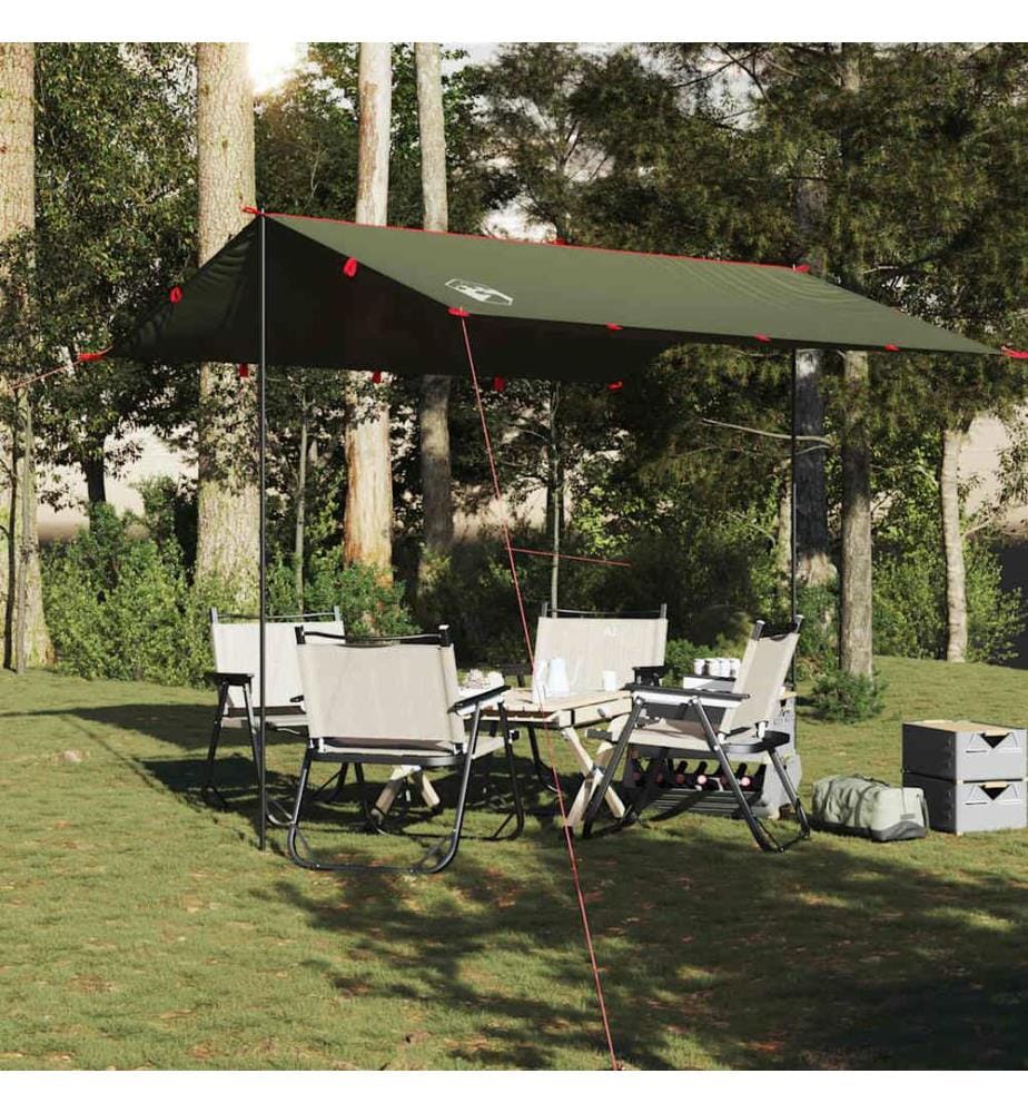 Bâche de camping vert olive 306x306 cm imperméable