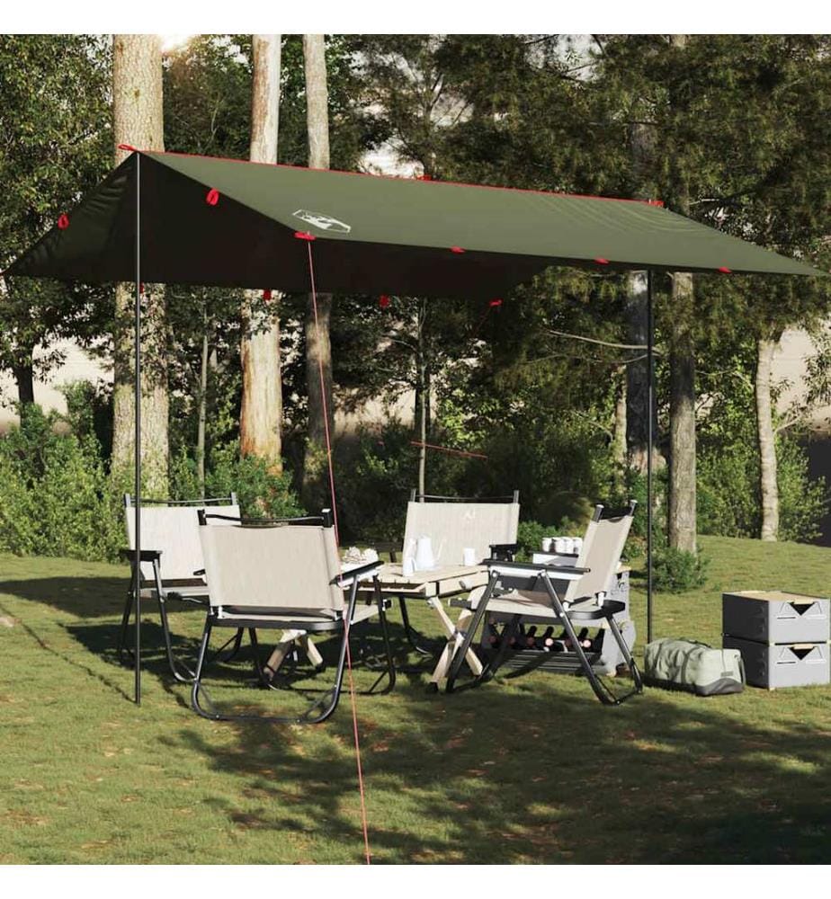 Bâche de camping vert olive 366x306 cm imperméable
