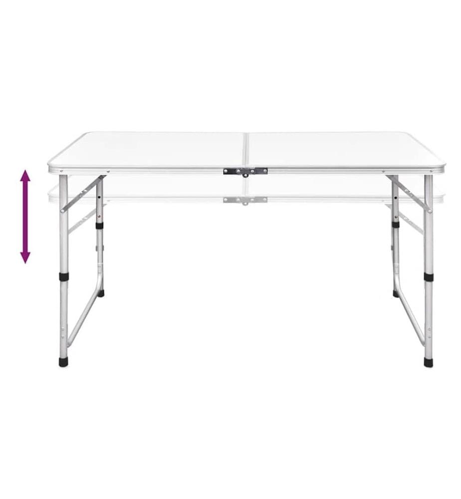 Ensemble de table pliable de camping et 4 tabourets 120x60 cm