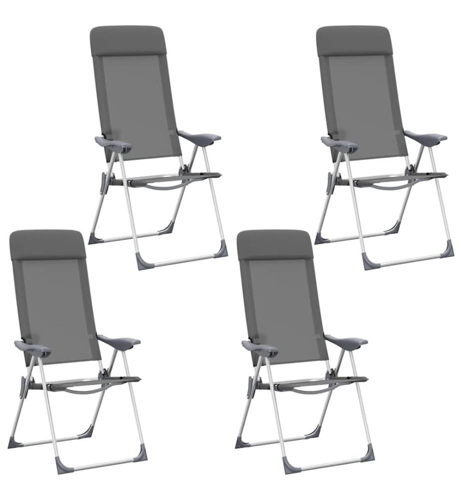 Klappbare Campingstühle 4 Stk. Grau Aluminium