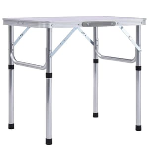 Klappbarer Campingtisch Weiss Aluminium 60x45 cm