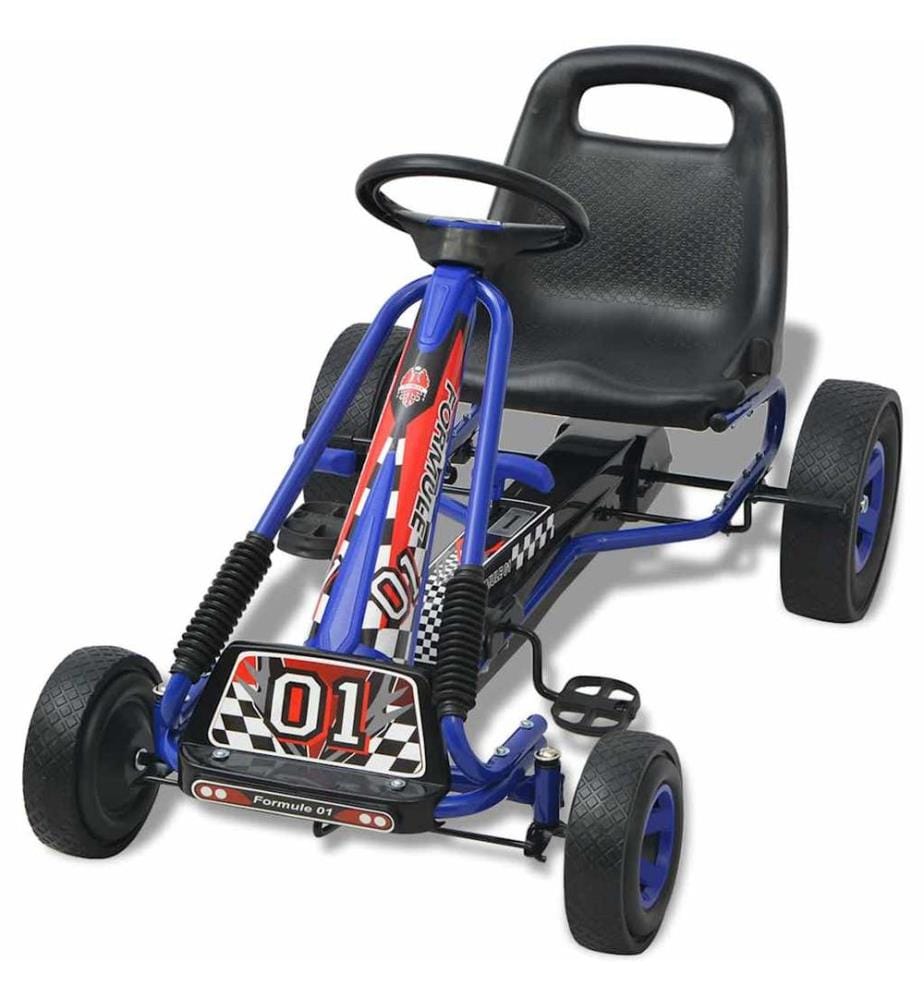 Pedal Go-Kart mit verstellbarem Sitz Blau