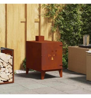 Réchaud de camping 35x50x60 cm acier corten