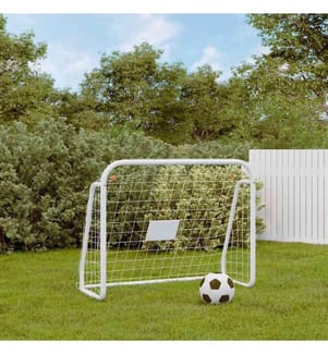 Fussballtor mit Netz Weiss 125x96x60 cm Stahl & Polyester