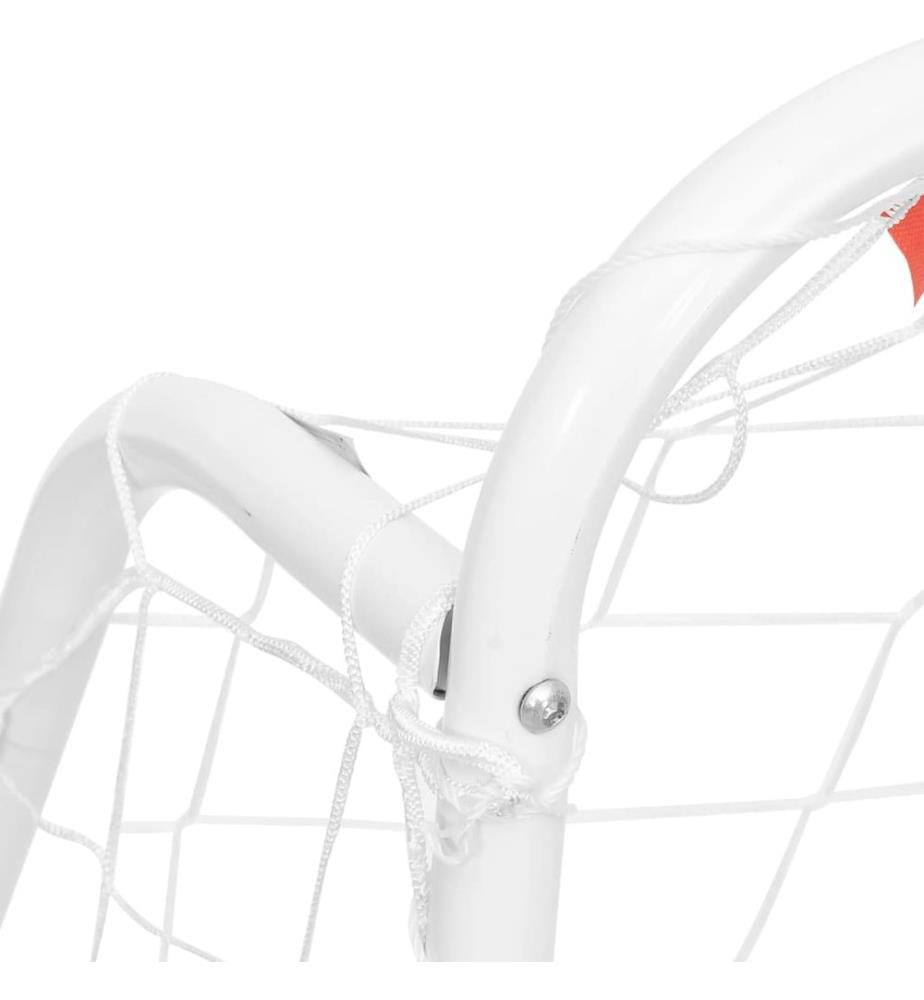 Fussballtor mit Netz Weiss 214x75x152 cm Stahl & Polyester